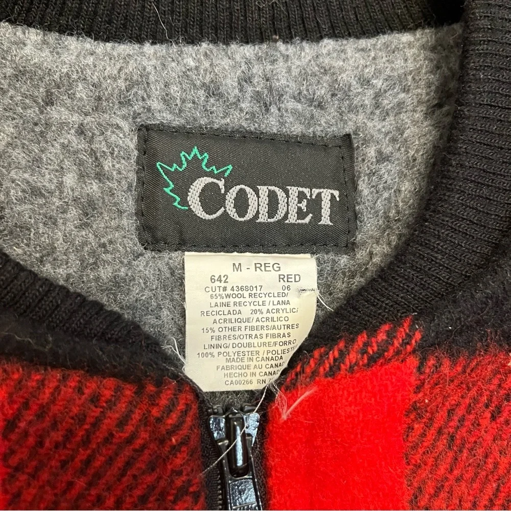Codet Mens Buffalo Plaid Wool‎ Fleece Lined Full Zip Hunting Vest Size Medium